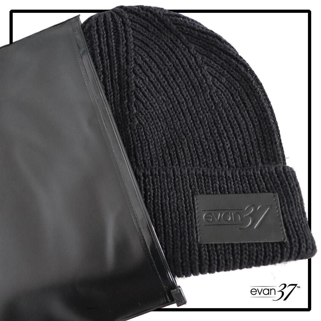 Evan37 Unisex Hemp Blend Light Beanie Stylish Black Lightweight One Size