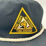 Marine Corps Air Station Yuma Arizona FlatBill Black Rope Leather Adjustable Hat