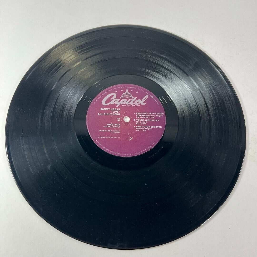SAMMY HAGAR 'All Night Long' Vintage Gatefold LP Vinyl - Original Press