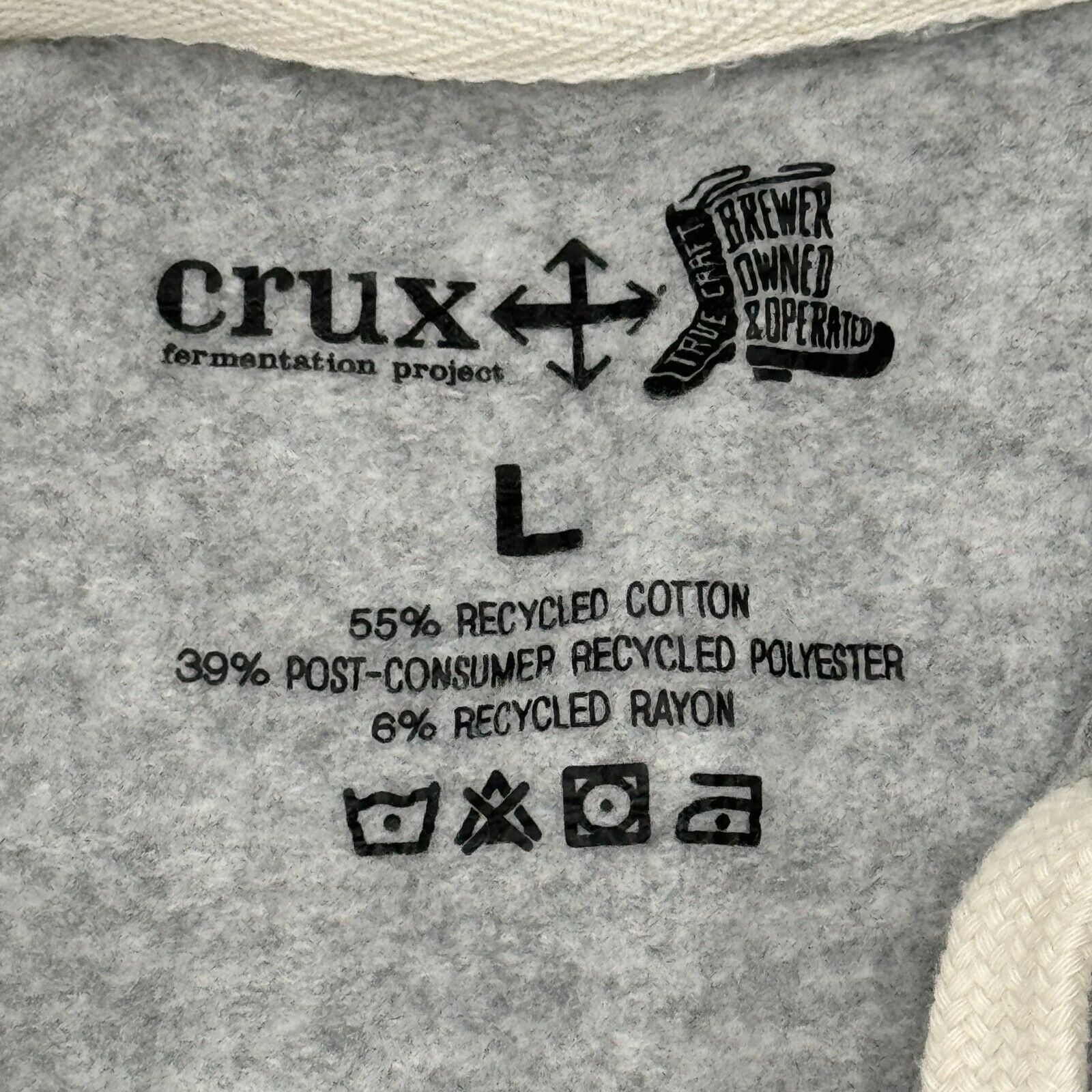 Crux Project Eco Friendly Pullover Hoodie Made From Recycled Material Mens Size