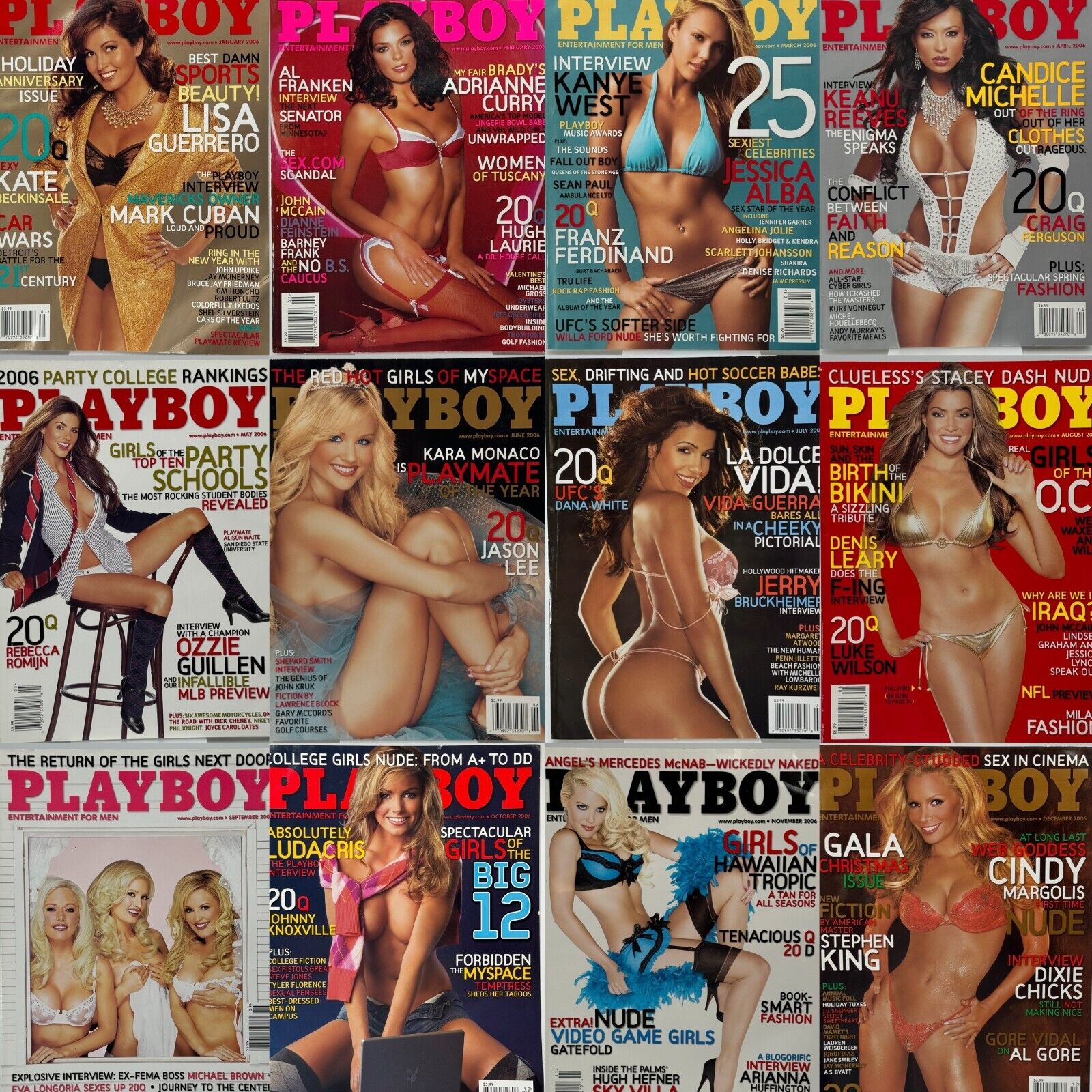 Playboy 2006 Complete Set Jessica Alba Candice Michelle Kendra Wilkinson Vida