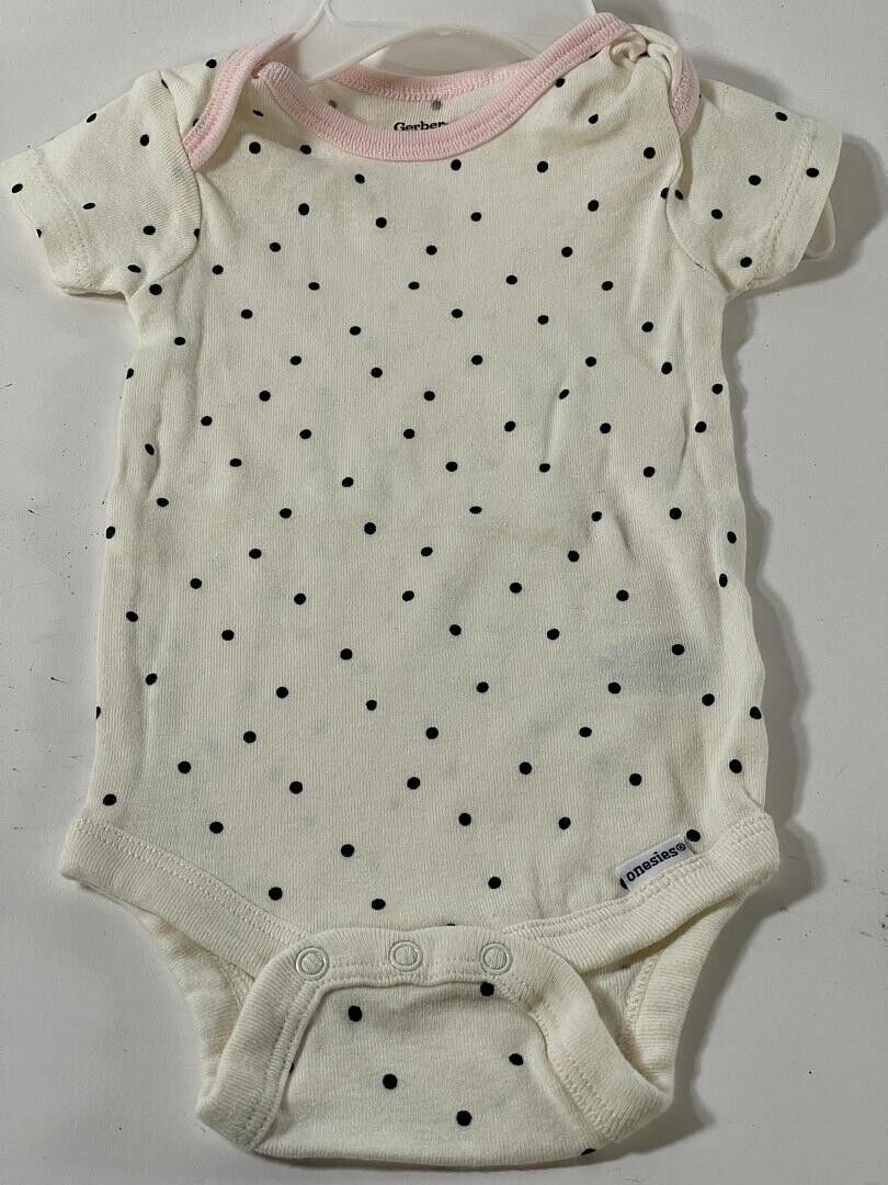 Gerber Ballerina Baby Girls Short Sleeve Polka-Dot Onesie - 3-6M