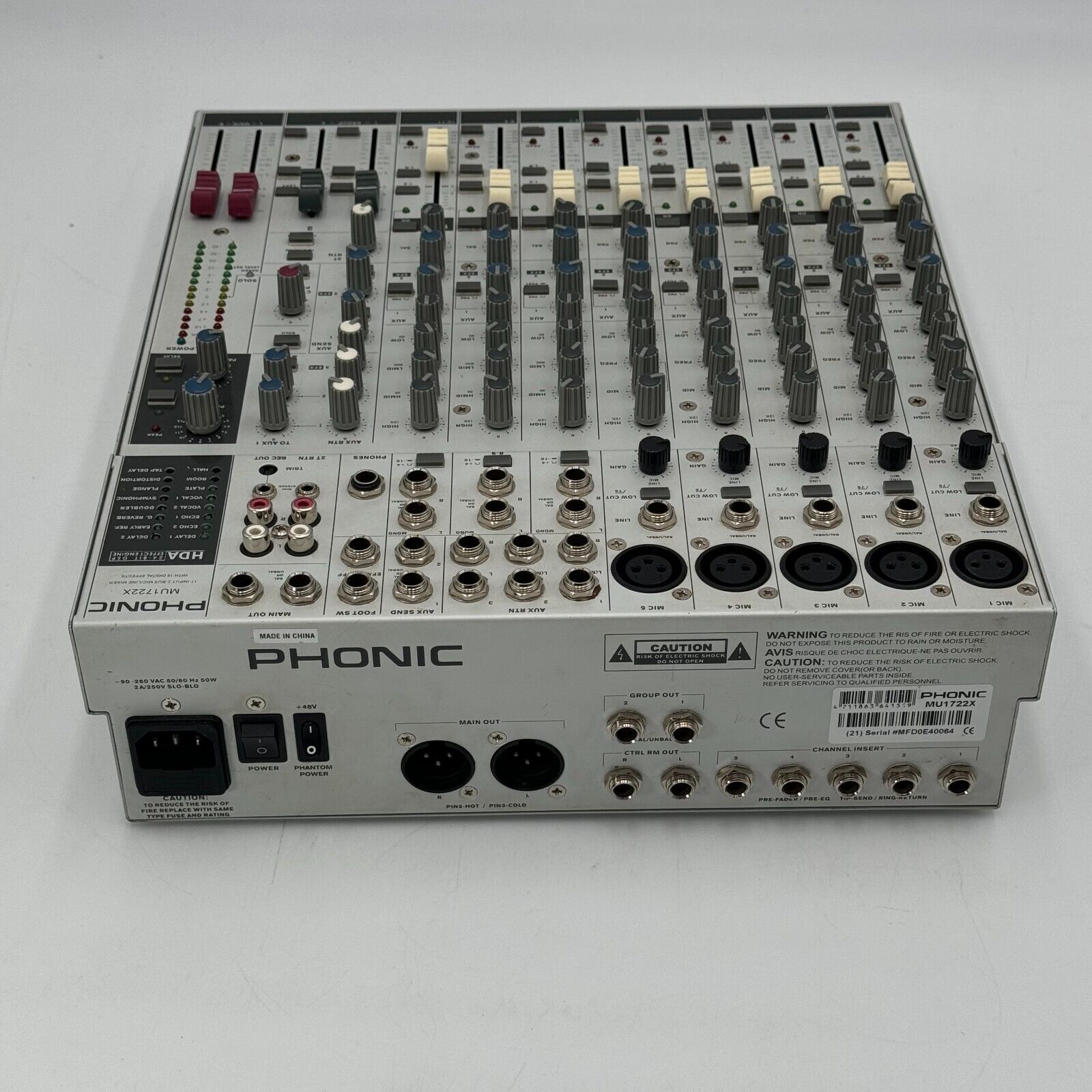 PHONIC MU1722X 17- INPUT 2-BUS MIC/LINE MIXER WITH 16 DIGITAL EFFECTS Grey 12x14