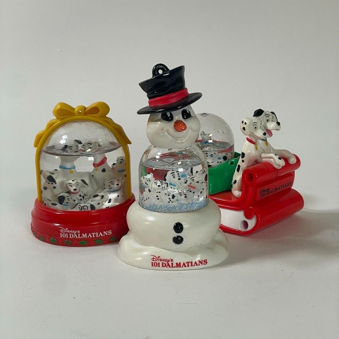 Lot of 3 McDonald's 1996 101 Dalmations Disney Snow Globe Toy