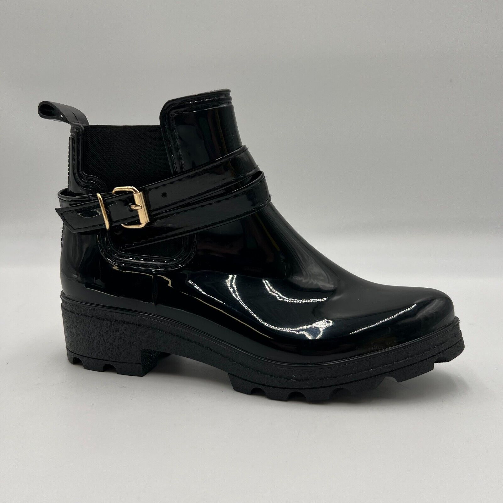 Women’s Rain Boots Waterproof Platform Non-Slip Rubber Ankle Buckle Size 8 XL