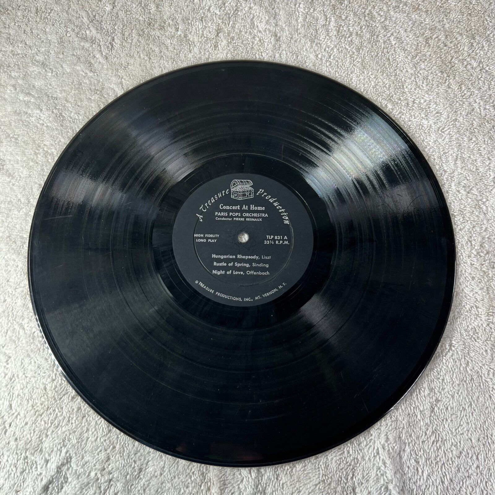 CONCERT AT HOME PARIS POPS ORCHESTRA Conductor PIERRE RESNAUX Vinyl LP TLP 831