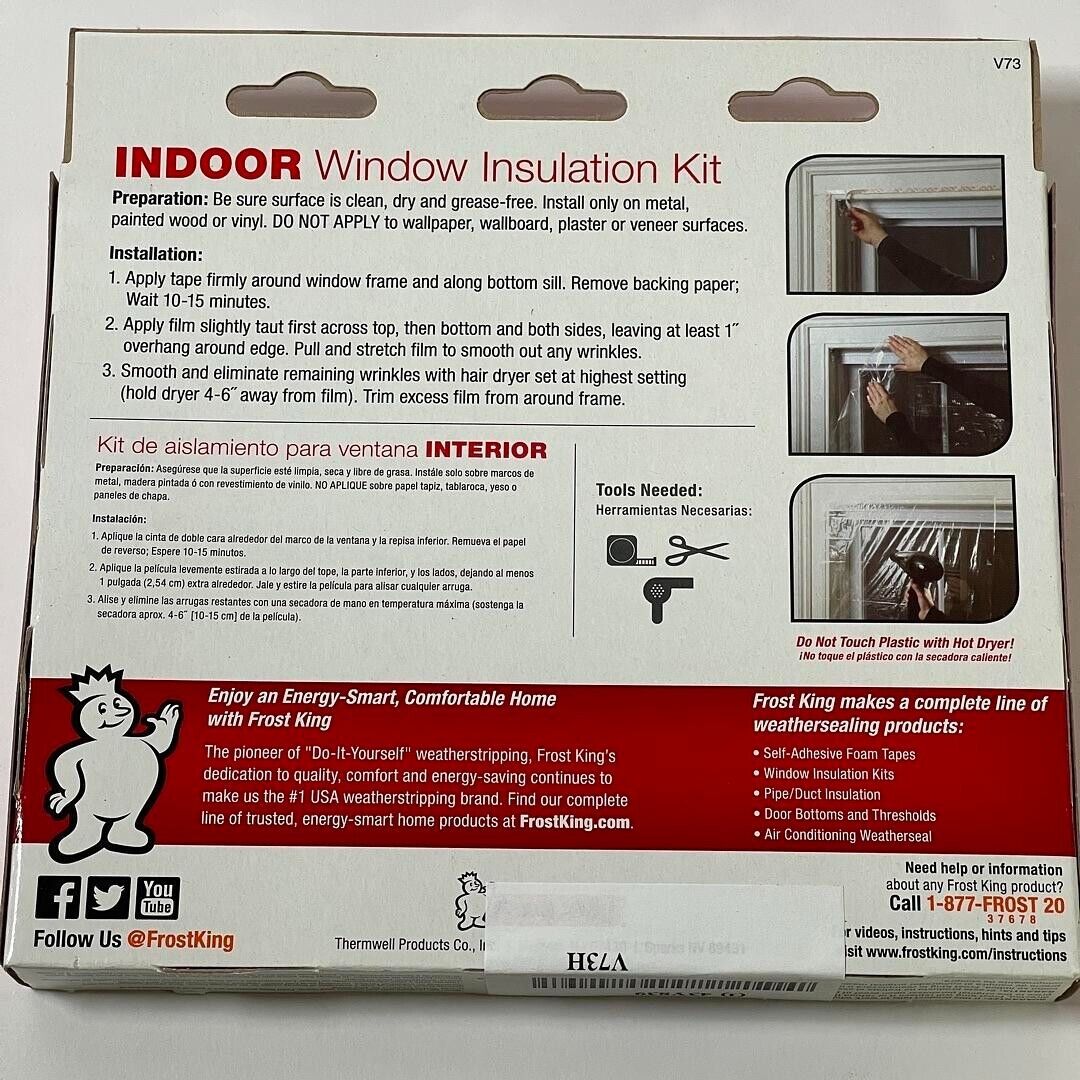 FROST KING Window Insulation Shrink Kit 42x62” LOT OF 4