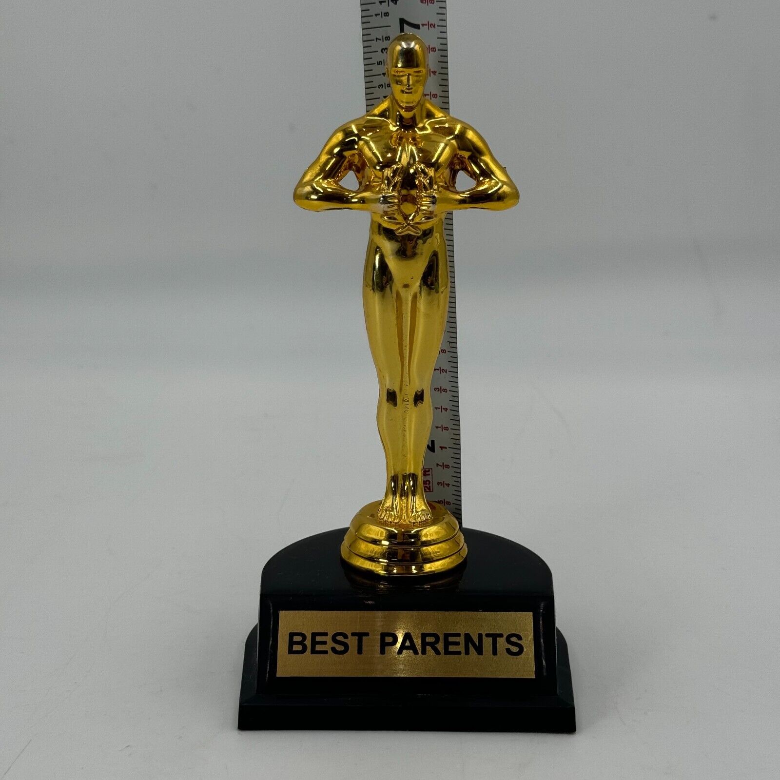 Crafted Stunning 7 in Worlds Best Parents Plastic With Gold Finish Statue Trophy