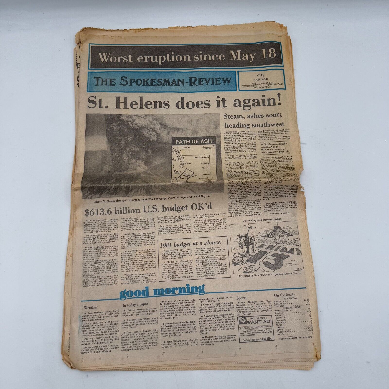 7 Issues Spokane Review Newspaper St. Helens Eruption Historic Souvenir 1980