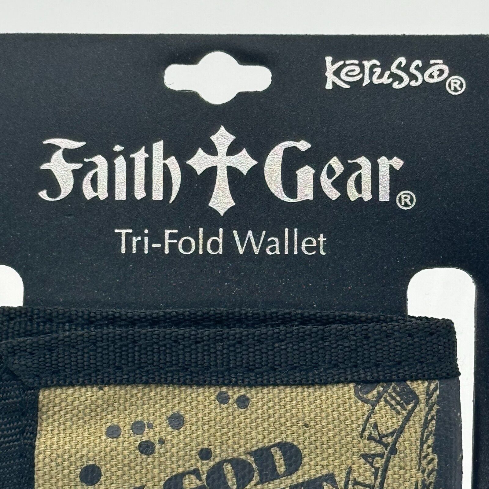 Kerusso Faith Gear Tri Fold Wallet Green Black God Trust Eagle Psalm NWT