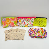 Lot of 9 Makeup Bags Purse Zippered Pouches 9x6 6x4 Storage Carry Clutch Pouch