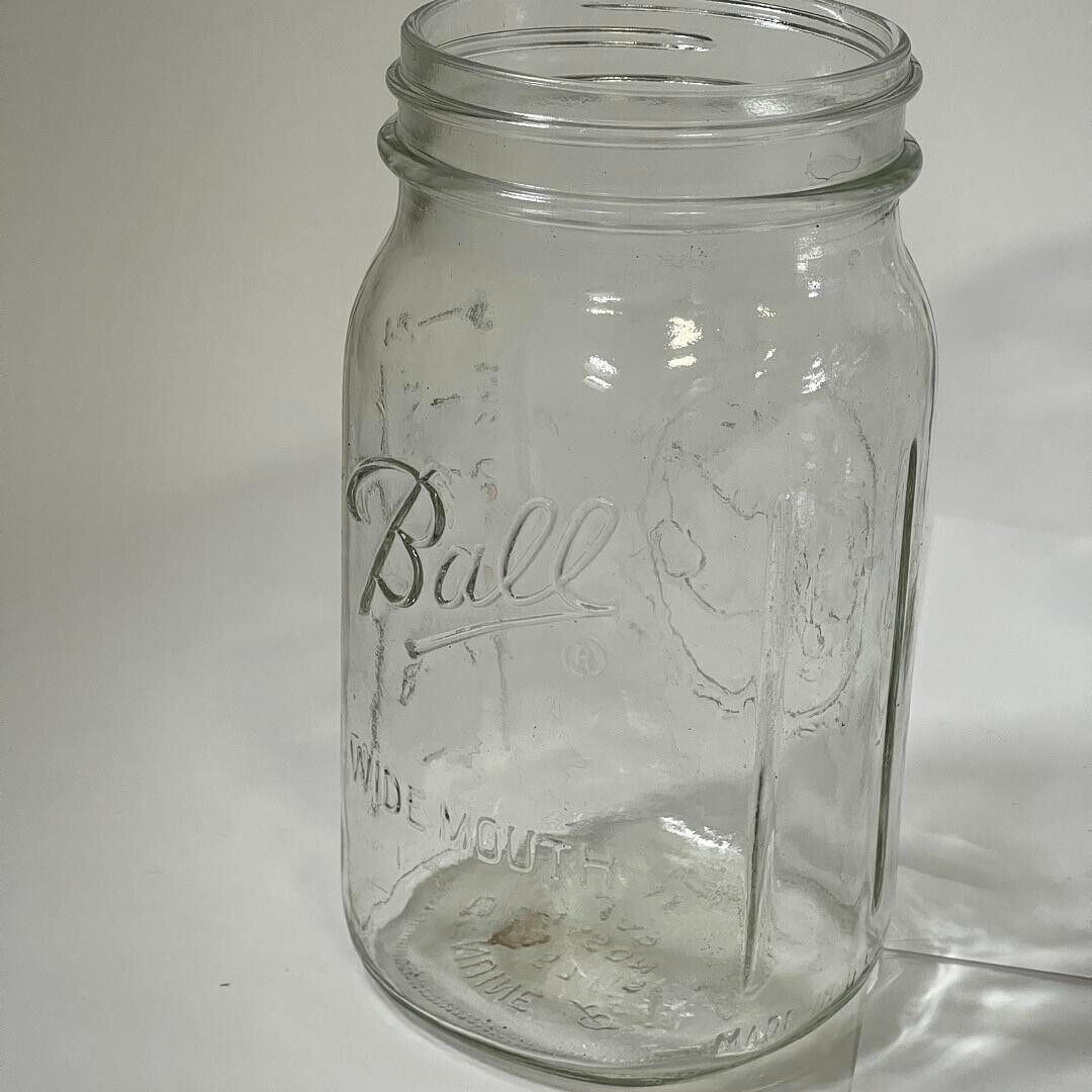 Lot of 9 Ball Ideal Clear Assorted Mason Jars Widemouth Ideal Designs - No Lids