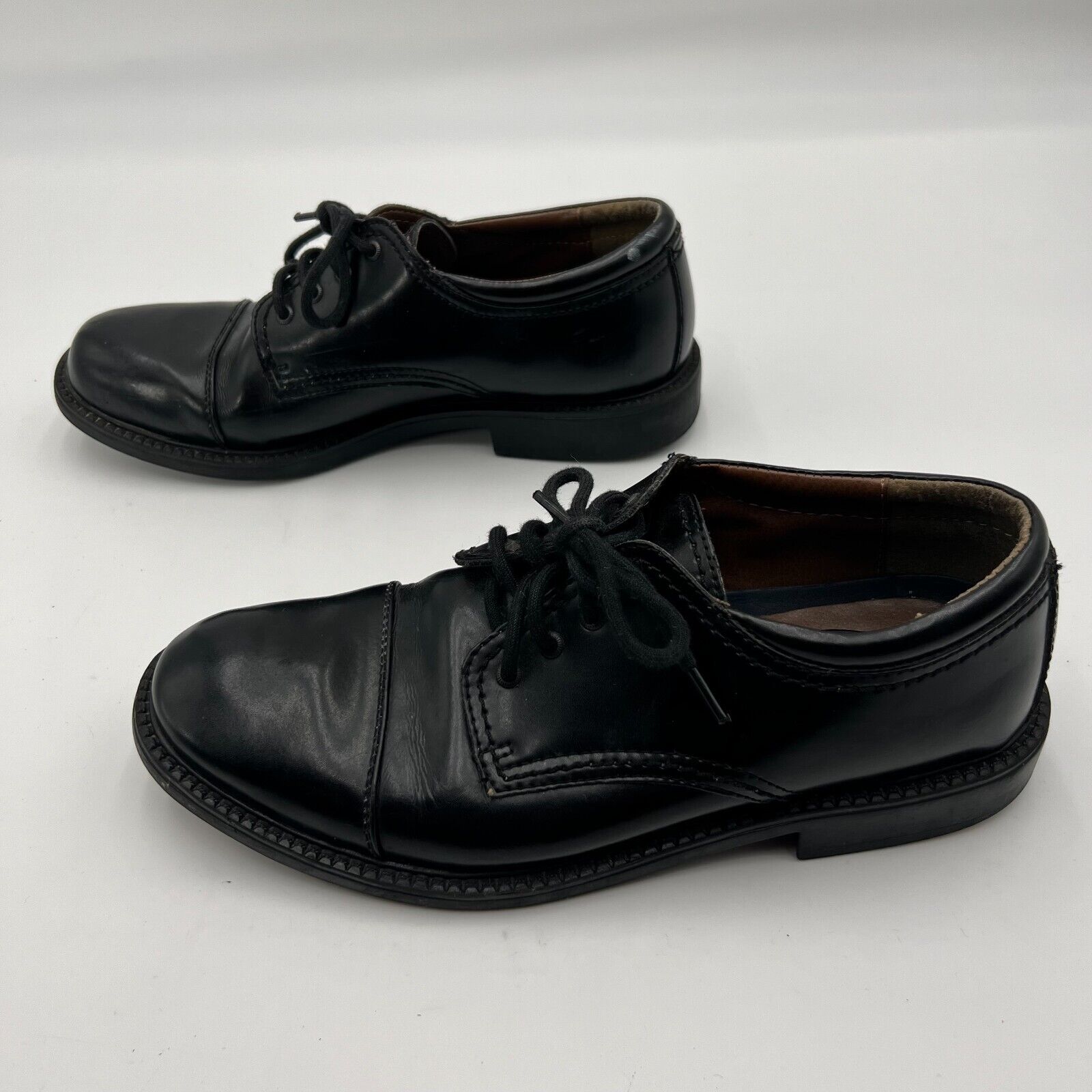 Dockers Black Leather Oxford Style Cap Toe Dress Shoes Black Mens Size 9