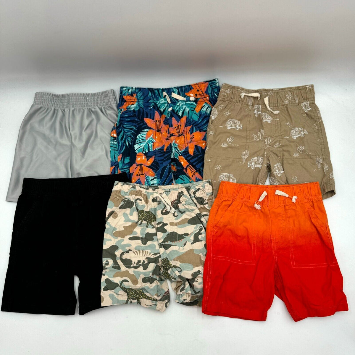 Lot of 6 Granimals Kids Shorts Basketball Swim Cargo Orange Camo Toddler Size 3T