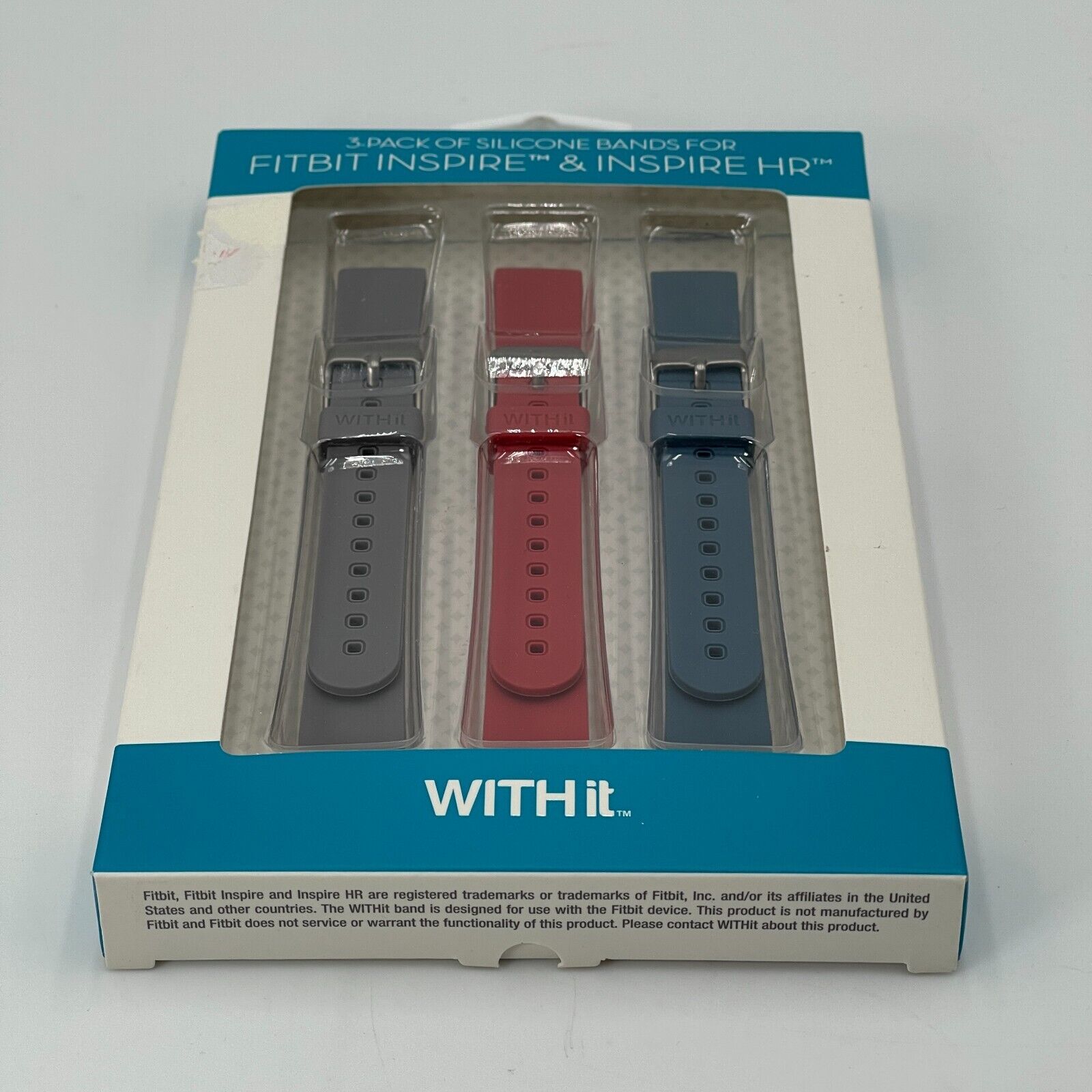 (NEW) WITHit  3 Pack of  Silicone Bands for Fitbit Inspire & Inspire HR