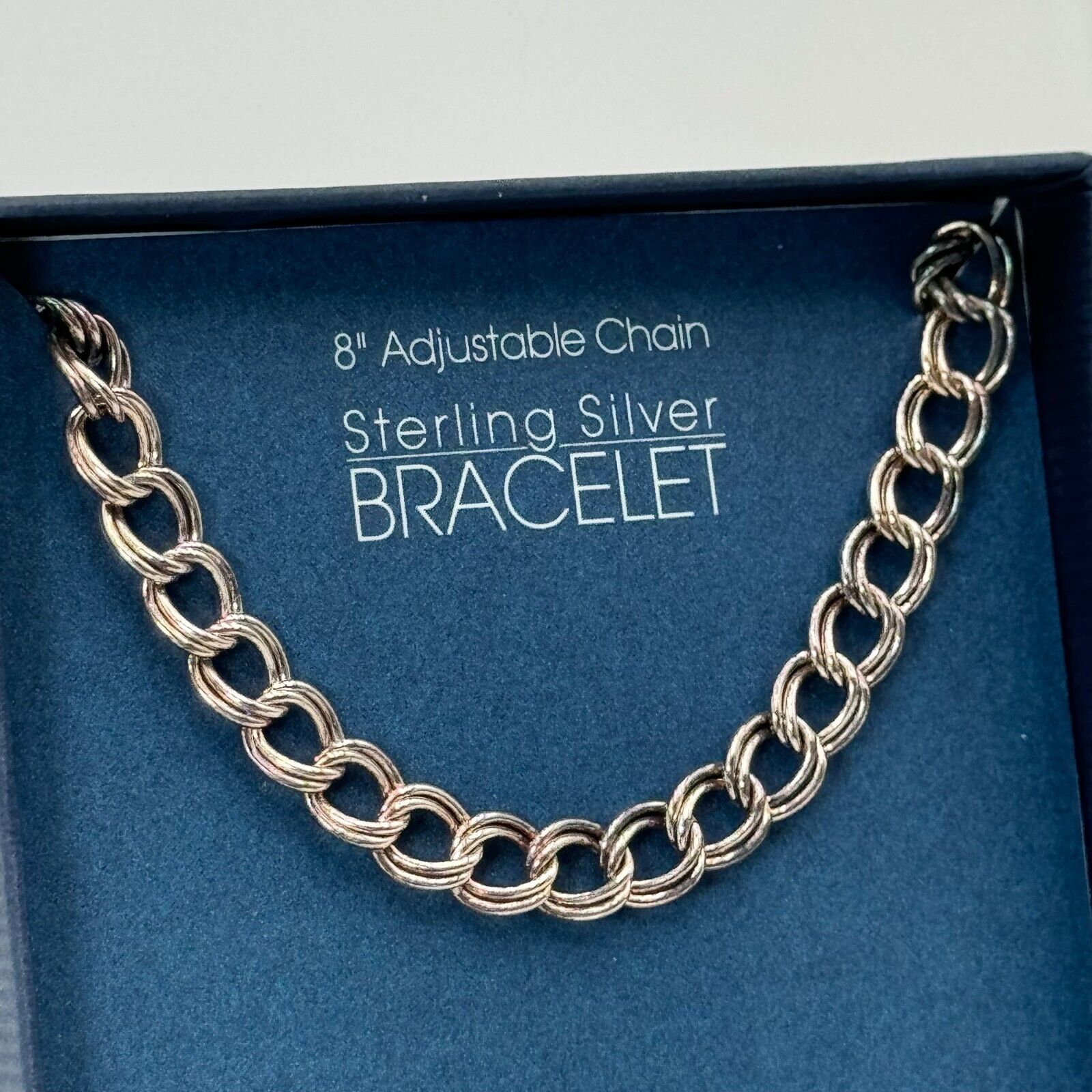 Bob Siemon Designs Sterling Silver 8in Fancy Parallel Curb Adjustable Bracelet