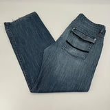 Oakly Forged Goods Distresses Denim Blue Jeans Mens Size 34x30 Rare Limited