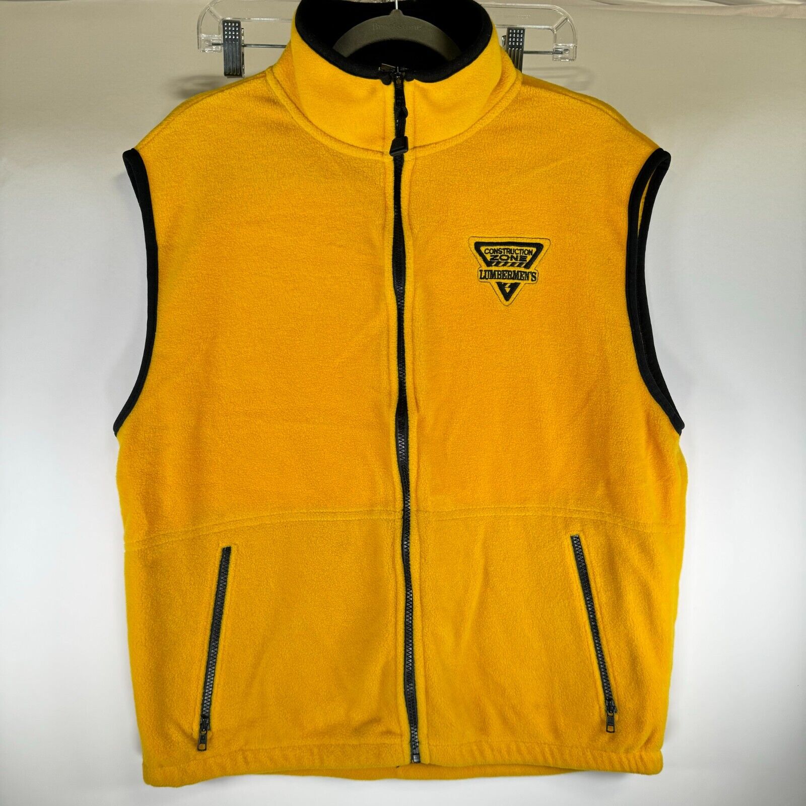 Timberland Fleece Vest Full Zip Outerwear Construction Yellow Men’s Size L