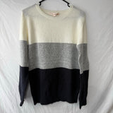 Jade & Ivory Womens Knitted Crewneck Pullover Sweater Relaxed Colorblock Size M