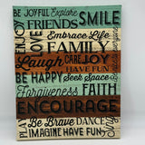 Inspirational 19x15 Canvas Wall Art Home Decor Family Friends Faith Joy Love