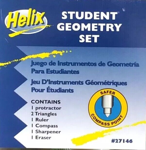 Lot of 9 Helix Student Geometry Set High Quality Learning Tools Home School