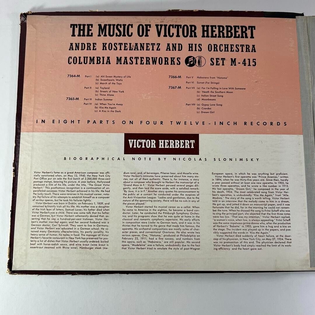 The Music Of Victor Herbert - Columbia Masterworks Set Set of 4 Vinyls 78rpm 12”