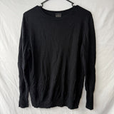 Worthington Womens Knit Cuffed Pullover Crewneck Sweater Black Size Medium