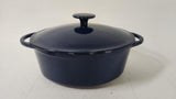 New Country Cottage Blue Oval 2 3/4 Quart Dutch Oven w/ Serving Lattice Tray