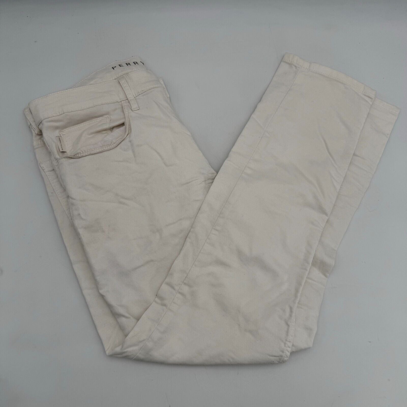 Perry Ellis Very Slim Stretch Jeans White Cotton Pants Size 33x30