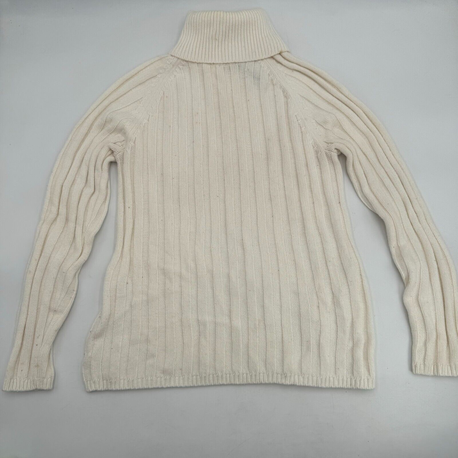 Axcess Women’s Knit Turtle Neck Sweater Cream Pearl Off White Ivory Size Large