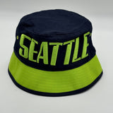 Seattle Seahawks Fan Merch Green Blue Bucket Hat Premium 100% Cotton One Size