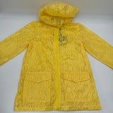 Me Jane Yello Lace Rain Jacket Water Repellent Coating Zip Up Wonens Size M NWT