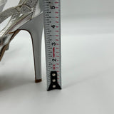 DEB 5 Inch Heels Platform Sandle Silver with Jewels Adjustable Buckle Womens Siz