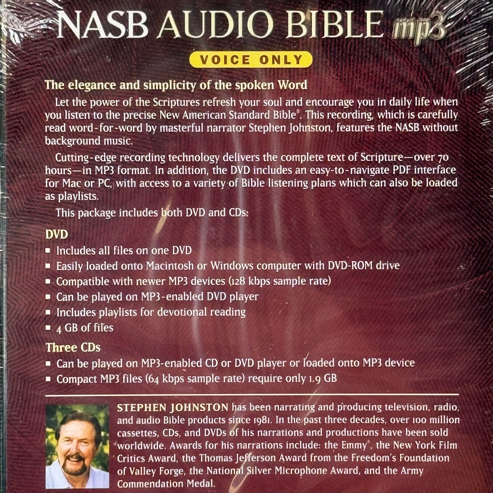 NASB Voice Only Audio Bible: The Elegance and Simplicity of the Spoken Word MP3