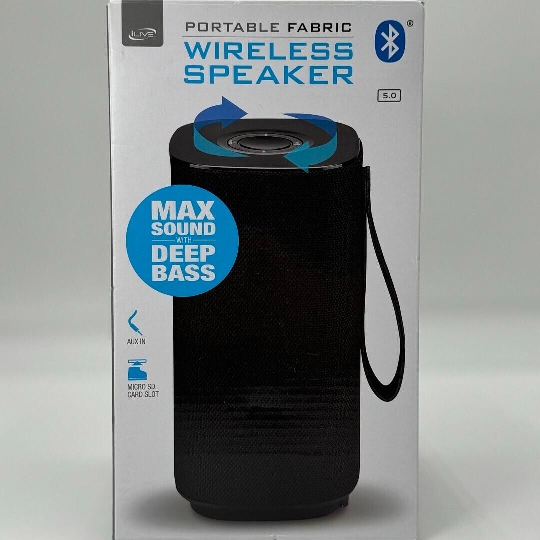 iLive Portable Fabric Wireless Bluetooth Speaker #ISB180B NEW!