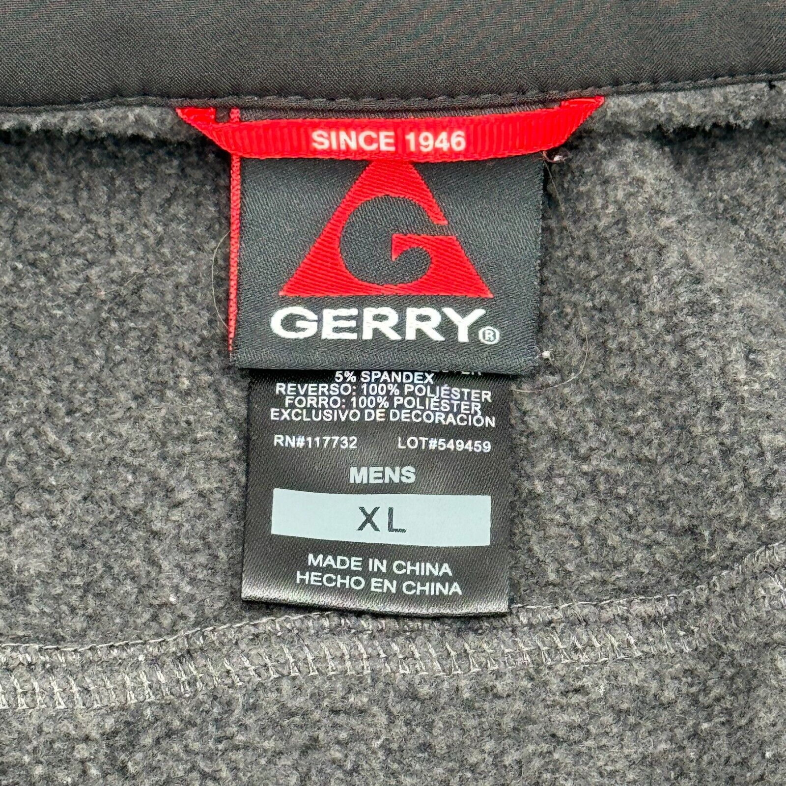 Gerry Knit Fleece Outdoor Full-Zip Jacket Pockets Gray Sweater Jacket Mens XL