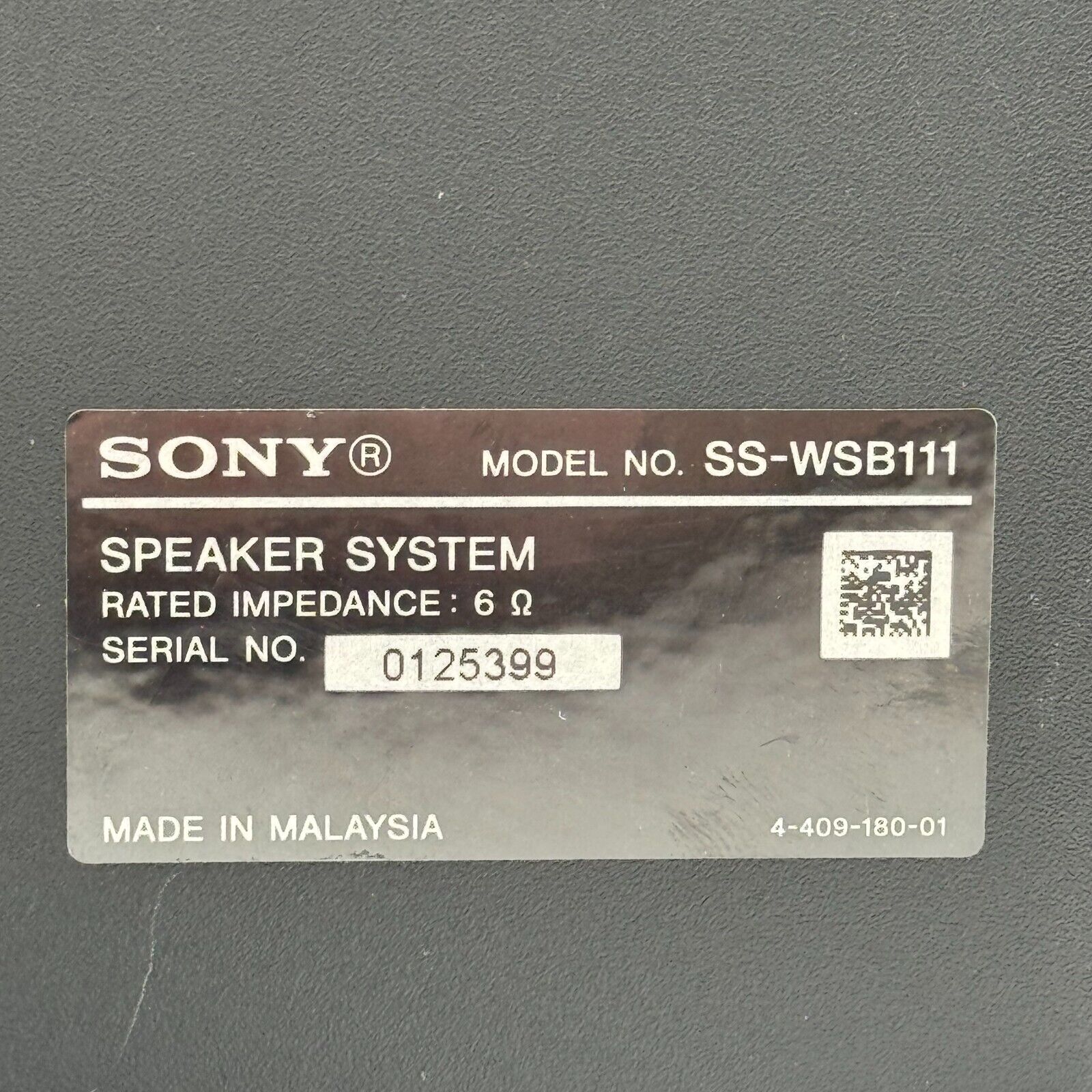 Sony Surround Sound Subwoofer SS-WSB111 - Subwoofer Bass Speaker W/ Wire