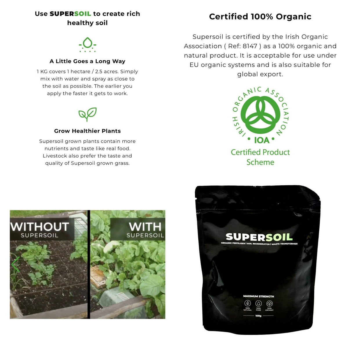 5pk Supersoil Max Strength 100g Organic Plant Fertilizer Spray Mix 5000 Sq Meter