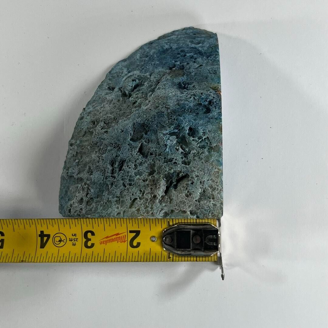 Blue Crystal Agate Geode Cut Polished Brazilian Stone Home Decor Bookend Weight