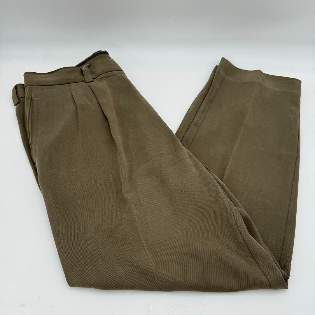 Tommy Bahama Tan Flat Front Chino Pants Men's Size 36x32 Cotton Olive Green