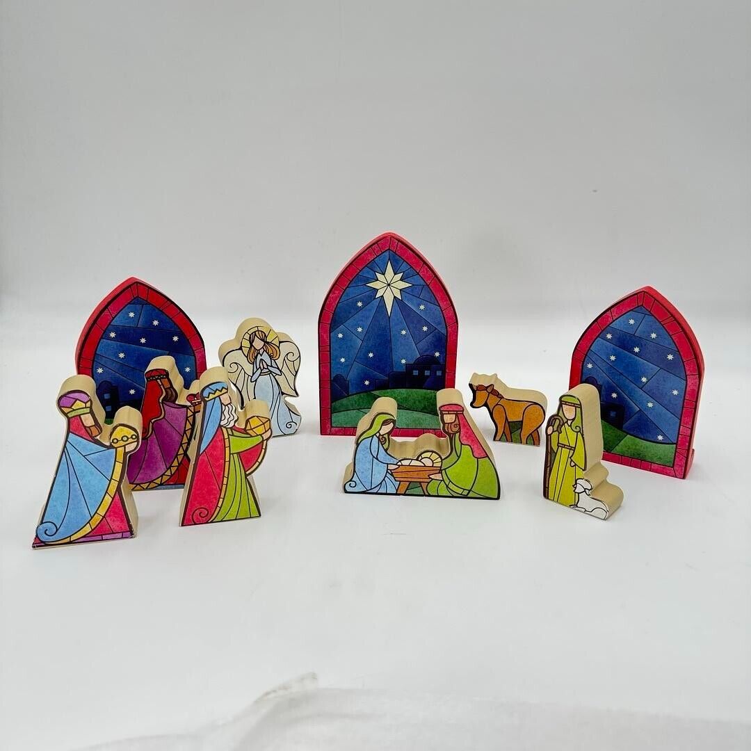 Burton + Wood Nativity Scene 10 Piece Chistmas Decor Jesus Mary Joseph Angel