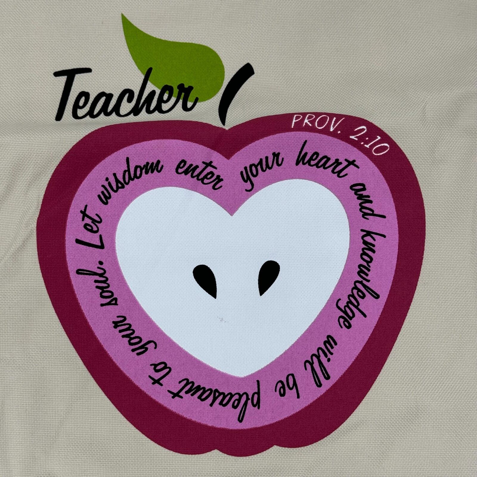 2pk Swanson Canvas Book Bag Teacher Proverbs Apple Wisdom Knowledge Heart NWT