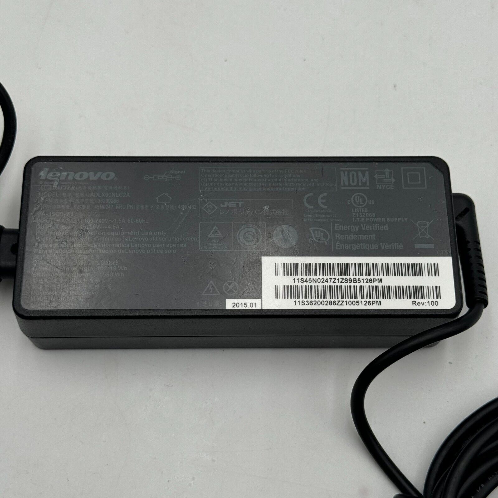 LENOVO ADLX90NCC2A 20V 4.5A 90W Genuine Original AC Power Adapter Charger