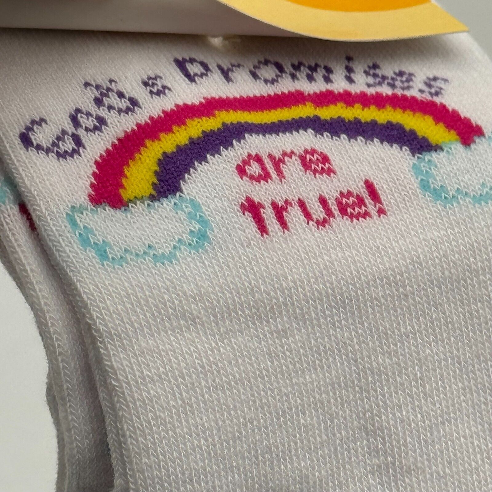 2 Pairs Good News Girls Socks One Size Fits Most Kids God’s Promise Rainbow New