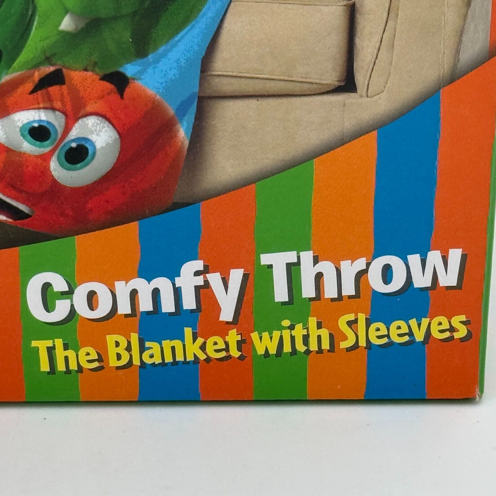 Veggie Tales Comfy Throw 48x48 Soft Fleece Snuggie Style Wearable Blanket NIB