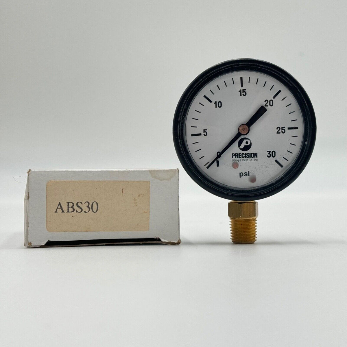 Precision Pressure Gauge ABS30 0-30psi 1/2” Bottom Mount Thread Nee In Box