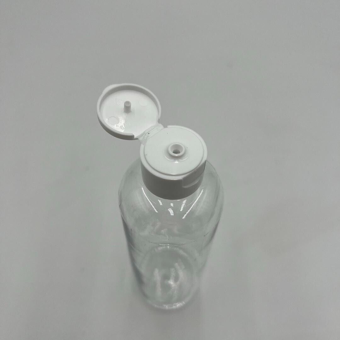 8.4 fl oz Clear PET Plastic Bottles with 24/410 Flip Cap Multi use - 10 Pack