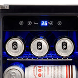 Newair 58-Can, 18-Bottle Built-in Dual Zone Beverage Fridge 24" Model AWB-360DB