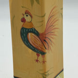 11in Corked Decorative Square Ceramic Bottle Yellow Rooster Kitchen Decor Cork