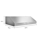 KitchenAid Silver Stainless Steel 36" Under-Cabinet Range Hood System KVUC606KSS